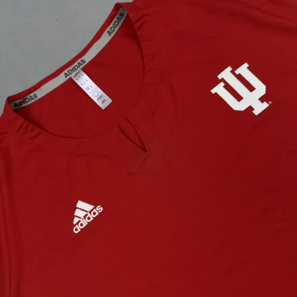 Indiana Hoosiers Shirt Mens Medium Red NCAA Basketball Adidas Short Sleeve